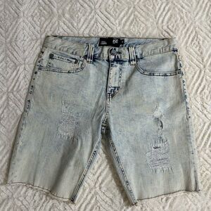 RSQ Light Wash Distressed Men’s Denim Shorts